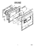 DOOR Diagram and Parts List for KEDT105SBL0  KitchenAid Range