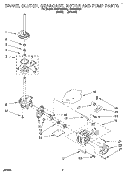 BRAKE, CLUTCH, GEARCASE, MOTOR & PUMP Diagram and Parts List for LSS7233AW1  Whirlpool Washer