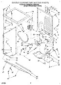 DRYER CABINET AND MOTOR Diagram and Parts List for LTE6234DQ0  Whirlpool Washer Dryer Combo