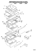 REFRIGERATOR SHELF Diagram and Parts List for KSRU22FKBL02  KitchenAid Refrigerator