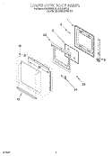 LOWER OVEN DOOR Diagram and Parts List for RBD305PDQ1  Whirlpool Wall Oven