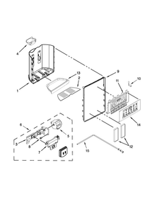 Dispenser Parts Diagram and Parts List for WRS571CIDB00  Whirlpool Refrigerator