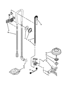 Fill, Drain And Overfill Parts Diagram and Parts List for BLB14DRANA4  Whirlpool Dishwasher