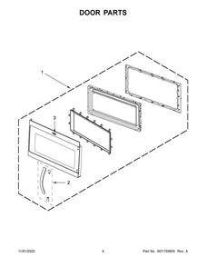 Door Parts Diagram and Parts List for YWMH31017HB09  Whirlpool Microwave