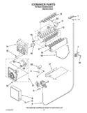 ICEMAKER PARTS Diagram and Parts List for 6GD25DCXHS15  Whirlpool Refrigerator