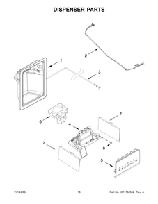 09 - Dispenser Parts Diagram and Parts List for WRS325SDHW11  Whirlpool Refrigerator