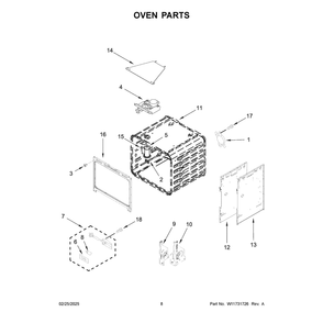 Oven Parts Diagram and Parts List for KFDC500JMB03  KitchenAid Range