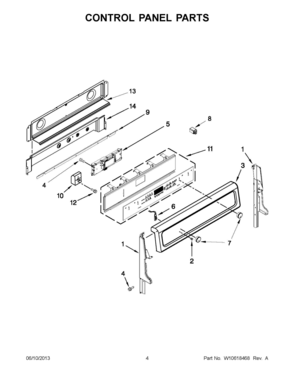 02 - CONTROL PANEL PARTS Diagram and Parts List for YWGE755C0BS0  Whirlpool Range