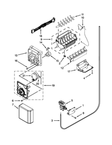 Ice Maker Parts Diagram and Parts List for WRS586FIDH00  Whirlpool Refrigerator