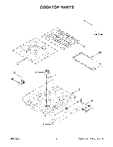 Cooktop Parts Diagram and Parts List for KFGG500ESS7  KitchenAid Range