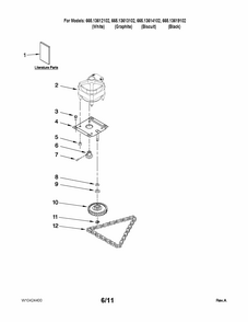 Motor And Drive Parts Diagram and Parts List for 66513612102  Kenmore Trash Compactor