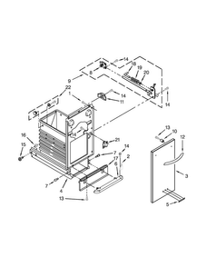 Container Parts Diagram and Parts List for KUCS03FTBL3  KitchenAid Trash Compactor
