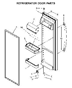 Refrigerator door parts Diagram and Parts List for 10651115711  Kenmore Refrigerator