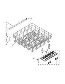 Upper Rack And Track Parts Diagram and Parts List for WDF540PADM0  Whirlpool Dishwasher