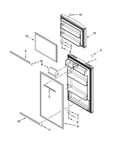 Door Parts Diagram and Parts List for W8RXNGFBD00  Whirlpool Refrigerator