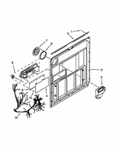 Inner Door Parts Diagram and Parts List for 66513043K114  Kenmore Dishwasher