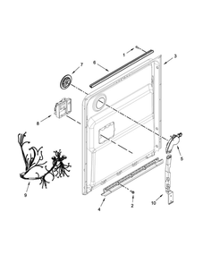 Inner Door Parts Diagram and Parts List for 66512783K313  Kenmore Dishwasher