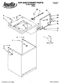 TOP AND CABINET PARTS Diagram and Parts List for IM42000  Inglis Washer