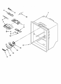 Refrigerator Liner Parts Diagram and Parts List for GB9SHDXPB12  Whirlpool Refrigerator
