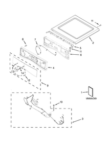 Top And Console Parts Diagram and Parts List for WGD92HEFC0  Whirlpool Dryer