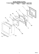 OVEN DOOR PARTS Diagram and Parts List for KEMC378KBL01  KitchenAid Microwave Oven Combo