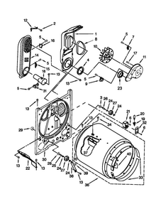 Bulkhead Parts Diagram and Parts List for WGD4800XQ5  Whirlpool Dryer