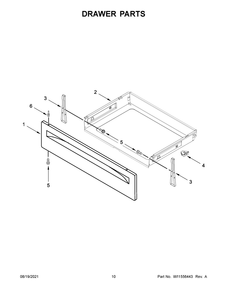 Drawer Parts Diagram and Parts List for WEG515S0LB0  Whirlpool Range