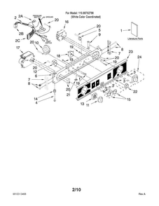 Washer/dryer Control Panel Parts Diagram and Parts List for 11088752798  Kenmore Washer Dryer Combo
