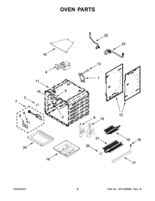 Oven Parts Diagram and Parts List for JGRP636HL01  Whirlpool Range