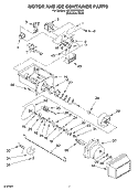 MOTOR AND ICE CONTAINER PARTS Diagram and Parts List for KSCS25FKSS00  KitchenAid Refrigerator