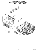 LOWER RACK PARTS, OPTIONAL PARTS (NOT INCLUDED) Diagram and Parts List for GU3600XTSB0  Whirlpool Dishwasher