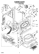 CABINET PARTS Diagram and Parts List for 7MSGDS800MQ1  Whirlpool Dryer