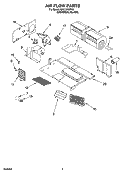 AIR FLOW PARTS Diagram and Parts List for MH3184XPY3  Whirlpool Microwave