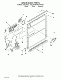 INNER DOOR PARTS Diagram and Parts List for KUDC10IXBL4  KitchenAid Dishwasher