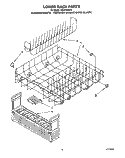 LOWER RACK Diagram and Parts List for 4KUDA220T5  KitchenAid Dishwasher