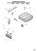 LOWER RACK PARTS, OPTIONAL PARTS (NOT INCLUDED) Diagram and Parts List for KUDP02SRBL3  KitchenAid Dishwasher