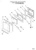 UPPER OVEN DOOR Diagram and Parts List for RBD245PDQ3  Whirlpool Wall Oven