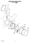 DOOR AND LATCH PARTS Diagram and Parts List for WFW9200SQA11  Whirlpool Washer