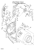 BULKHEAD Diagram and Parts List for LGT6634DZ1  Whirlpool Dryer