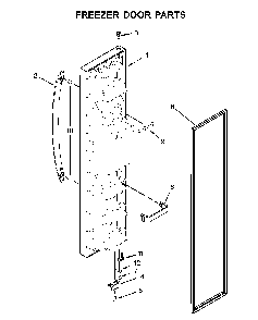 Freezer door parts Diagram and Parts List for WRS331SDHB03  Whirlpool Refrigerator