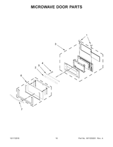 Microwave Door Parts Diagram and Parts List for WOC54EC0AS04  Whirlpool Microwave