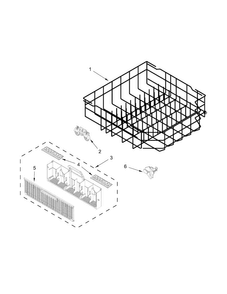 Lower Rack Parts Diagram and Parts List for WDT790SAYW3  Whirlpool Dishwasher