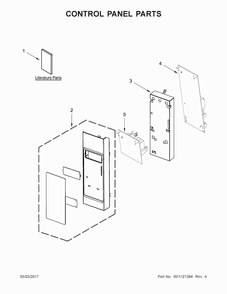 Control Panel Parts Diagram and Parts List for KMHS120EBS2  KitchenAid Microwave