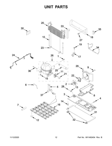 Unit Parts Diagram and Parts List for WRF767SDHZ02  Whirlpool Refrigerator