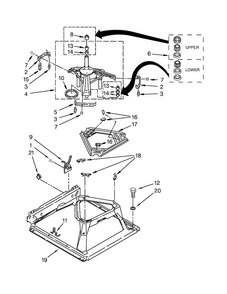 Machine Base Parts Diagram and Parts List for 7MWET3300EQ0  Whirlpool Washer Dryer Combo