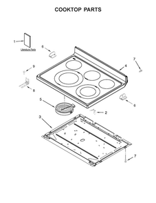Cooktop Parts Diagram and Parts List for WFE530C0EW0  Whirlpool Range