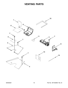 Venting Parts Diagram and Parts List for KFGC506JYP02  Whirlpool Range