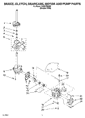 BRAKE, CLUTCH, GEARCASE, MOTOR AND PUMP PARTS Diagram and Parts List for CAWX700MQ0  Crosley Washer