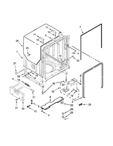 Tub And Frame Parts Diagram and Parts List for KDTE704DSS1  KitchenAid Dishwasher