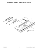 CONTROL PANEL AND LATCH PARTS Diagram and Parts List for 7WDF530PAYM4  Whirlpool Dishwasher
